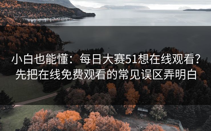 小白也能懂：每日大赛51想在线观看？先把在线免费观看的常见误区弄明白