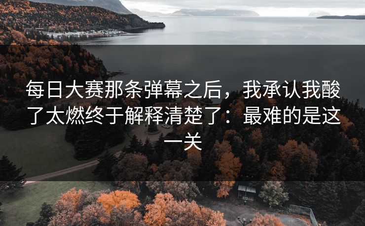 每日大赛那条弹幕之后，我承认我酸了太燃终于解释清楚了：最难的是这一关